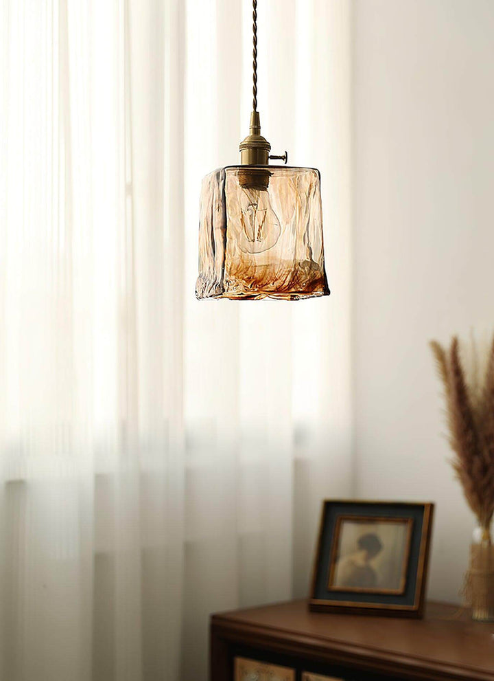 Brown Glass Pendant Light Fixture