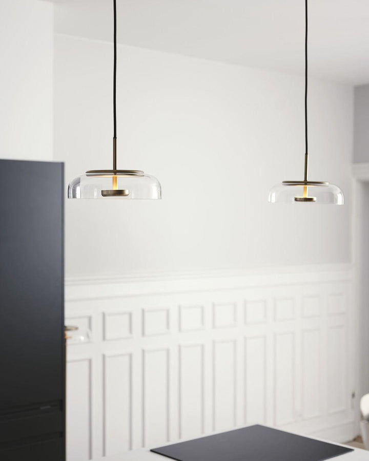 Modern Brass & Glass Pendant Light