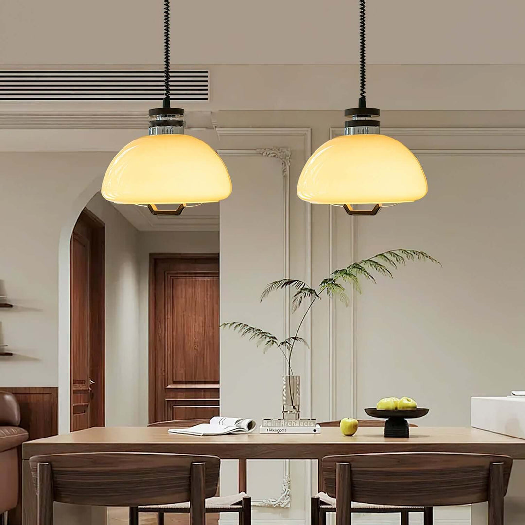 Modern Beige Pudding Pendant Light 40cm