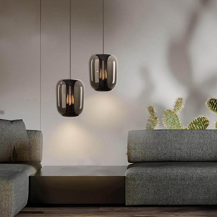 Modern Glass Pendant Light Fixture, 16cm, Integrated LED