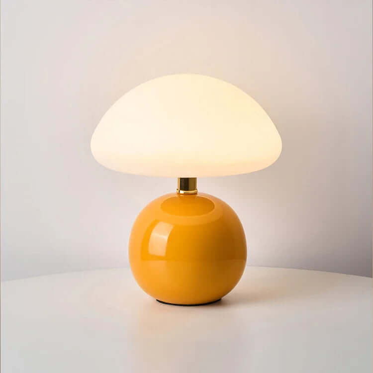 Ceramic Mushroom Lamp with Adjustable LED Light