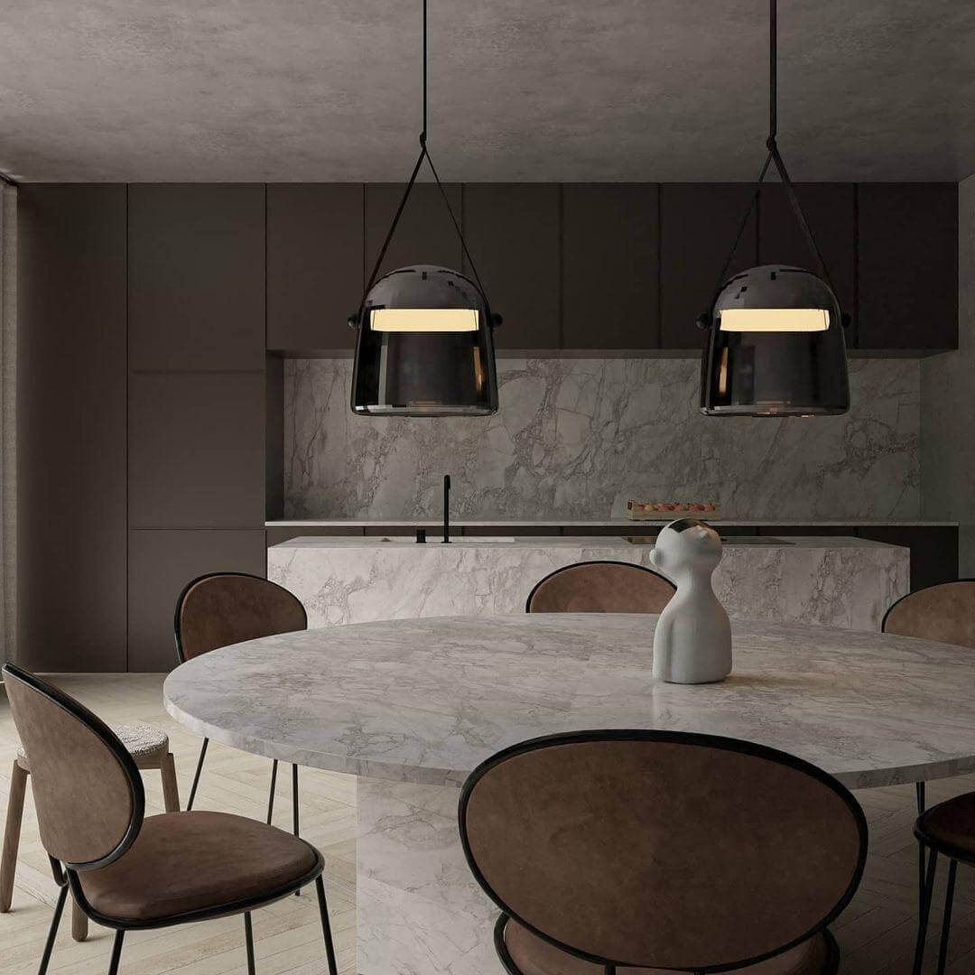 Modern Pendant Lamp with Metal Accents