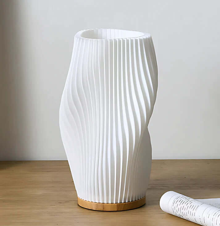 Modern Dimmable USB Desk Lamp with Wave Shade