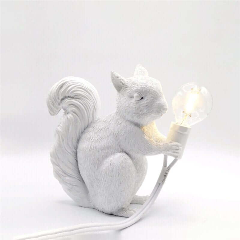 Cute Squirrel Resin Table Lamp with LED Bulb