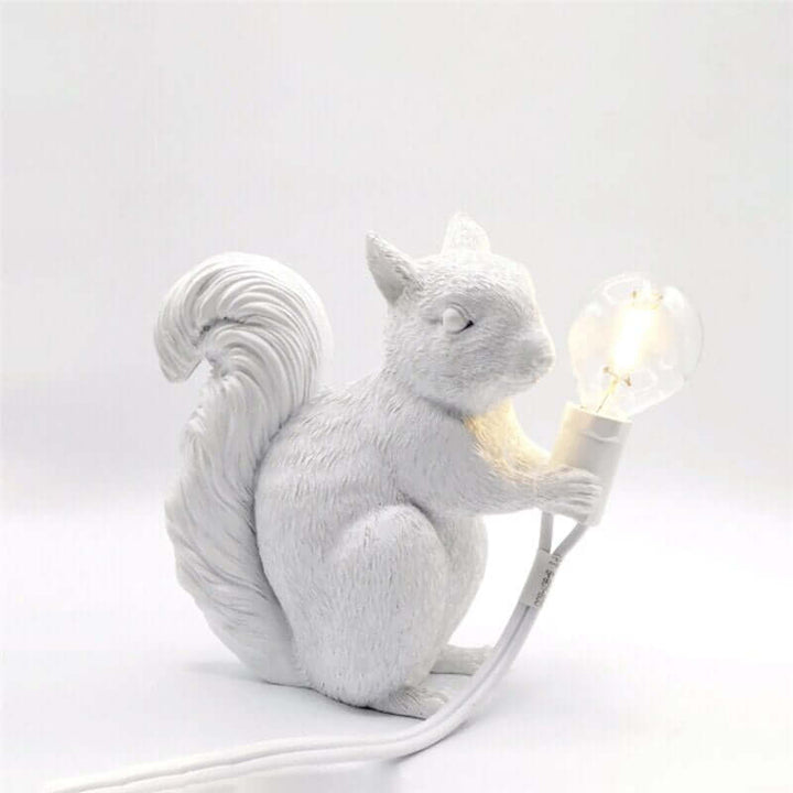Cute Squirrel Resin Table Lamp with LED Bulb