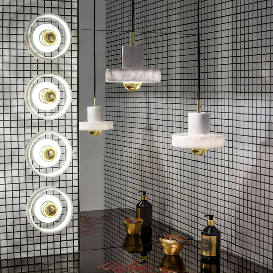 Marble Pendant Lamp with Integrated LED