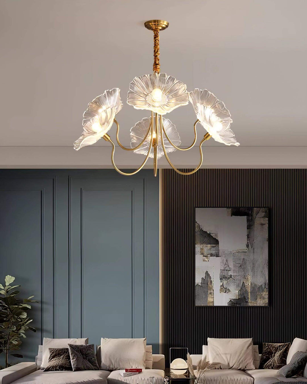 Elegant Frosted Glass Flower Chandelier