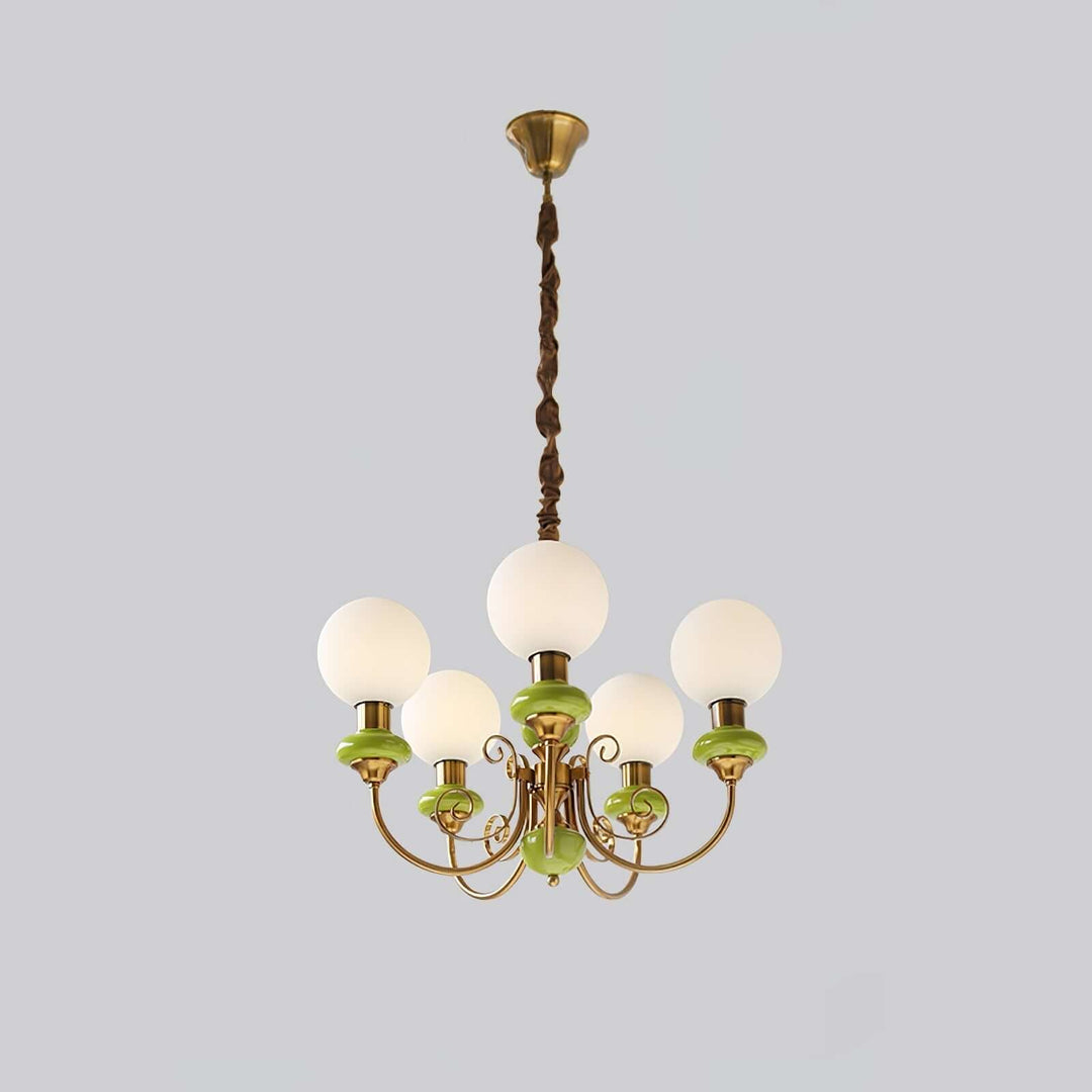 Elegant Green Onyx Chandelier | 3 & 5 Heads