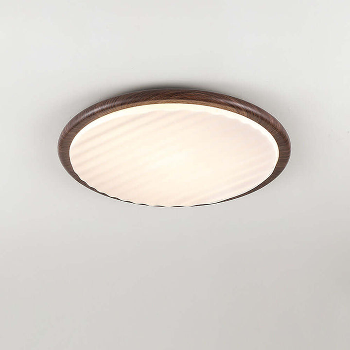 Round Wooden LED Ceiling Light for Bedroom
