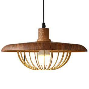 Rustic Wood-Look Pendant Light Fixture