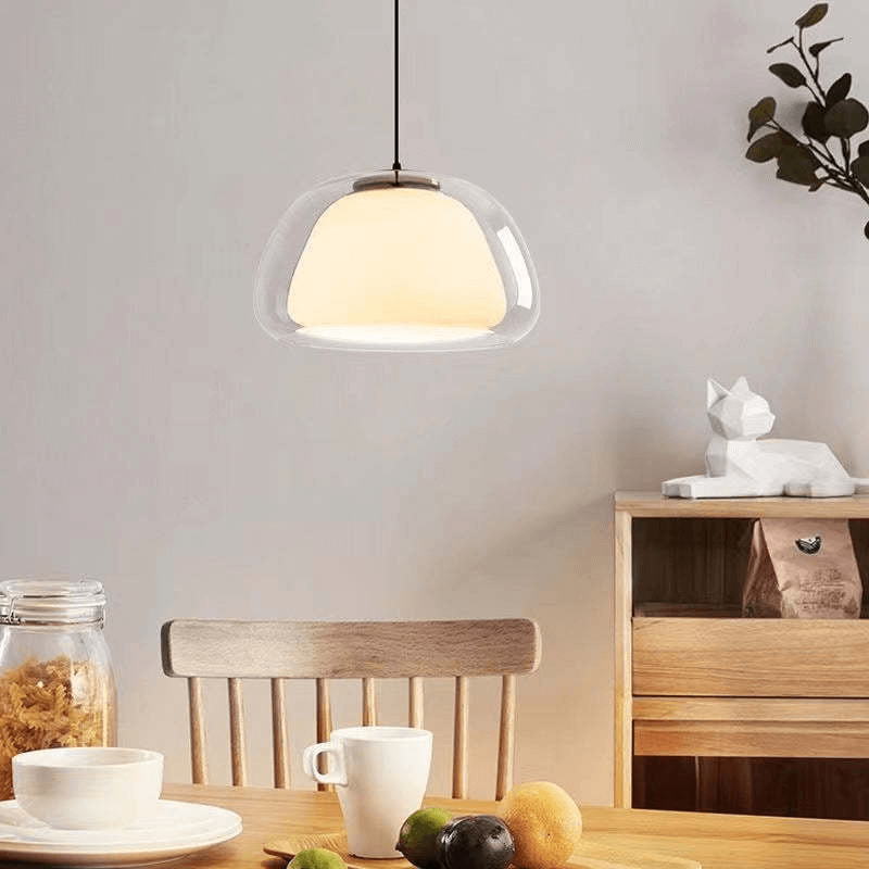 Modern White Glass Pendant Light