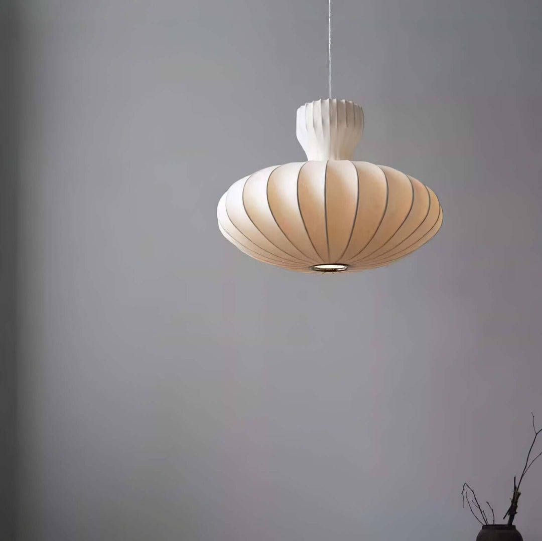 Pleated Silk Pendant Lamp