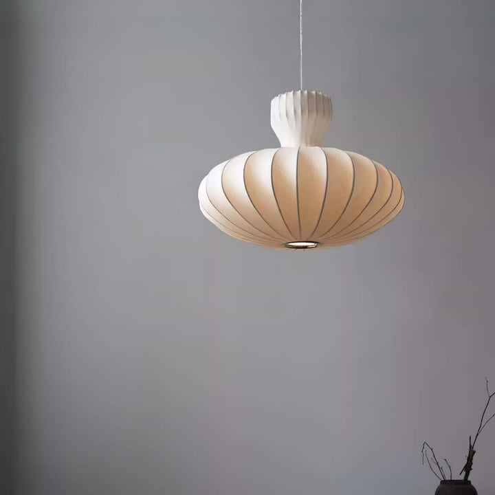 Pleated Silk Pendant Lamp
