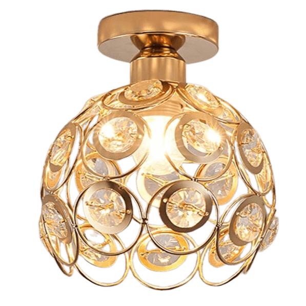 Luxury Gold Crystal Ball Ceiling Light Fixture
