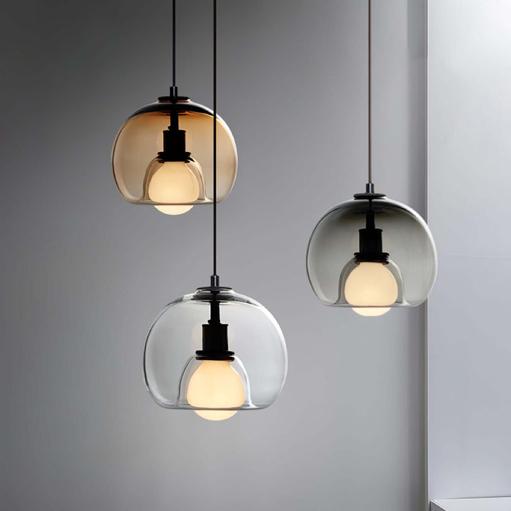 Modern Glass Pendant Light, 25cm Diameter