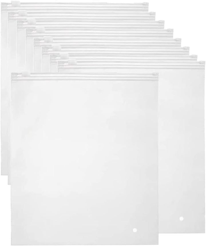40-Pack reusable frosted clothing storage bags with vent holes, perfect for organized closet storage.