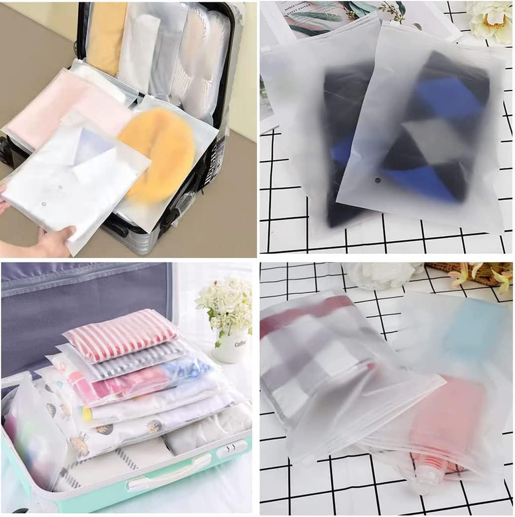 40-Pack reusable frosted clothing storage sleeves for effective home organization & travel packing.