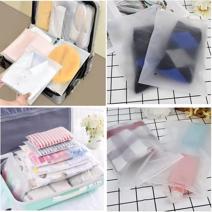 40-Pack reusable frosted clothing storage sleeves for effective home organization & travel packing.