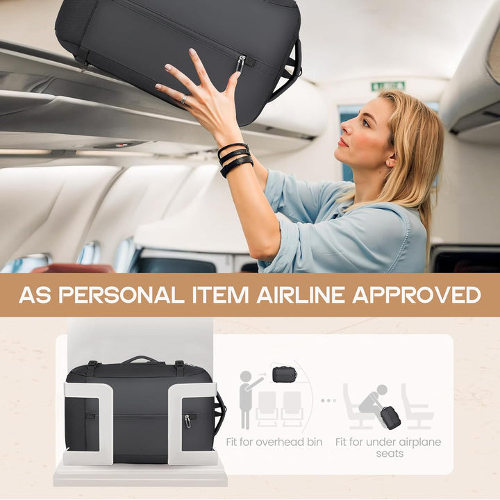 Anti-theft waterproof travel backpack, 40L expandable with 17" laptop sleeve & USB port for secure journeys.