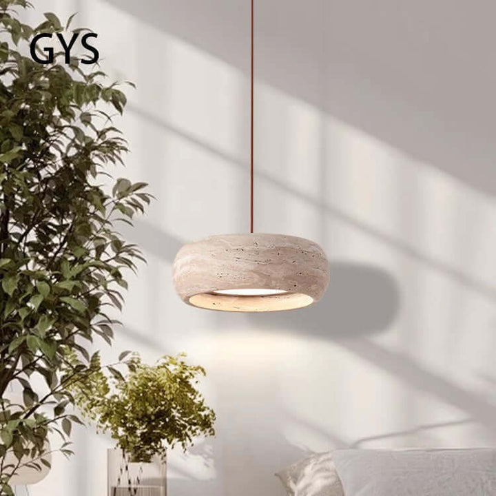 LED Stone Pendant Light - Rustic Modern Chandelier