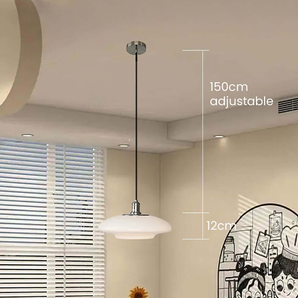 Modern White Glass Pendant Light