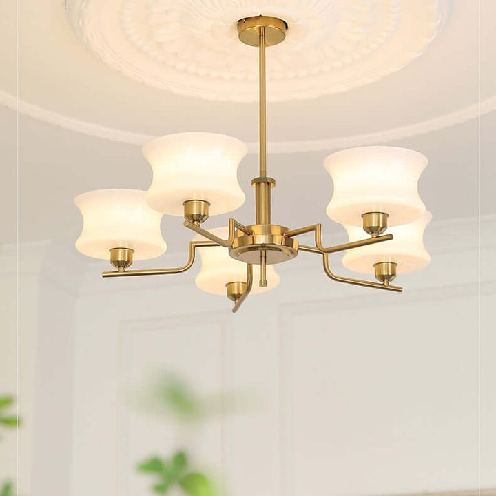 Vintage Metal & Glass Chandelier for Dining Room