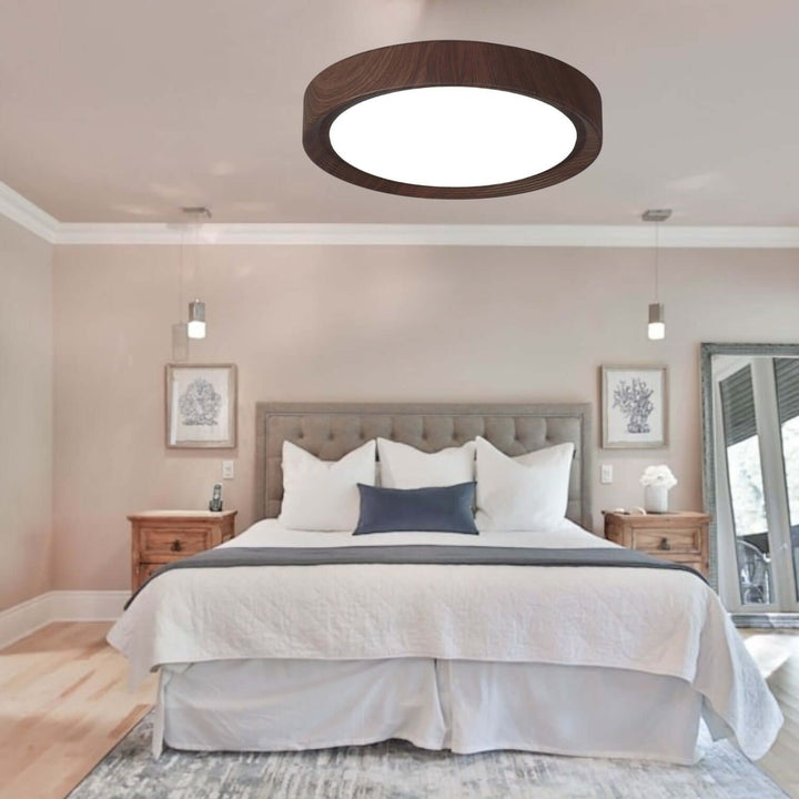 Modern Wood Grain LED Ceiling Light Fixture