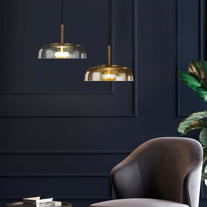 Modern Brass & Glass Pendant Light