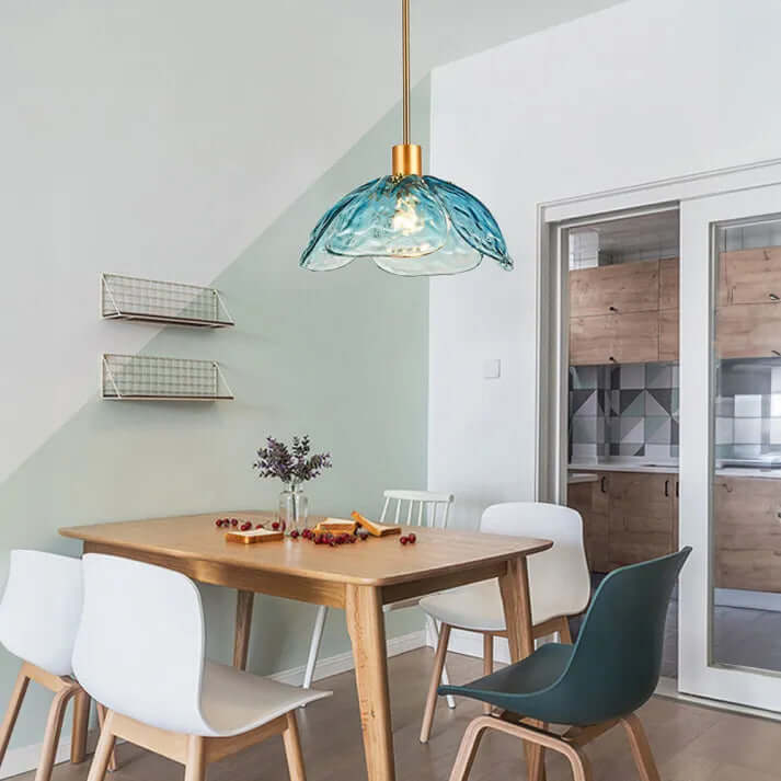 Elegant Glass Flower Petal Pendant Light