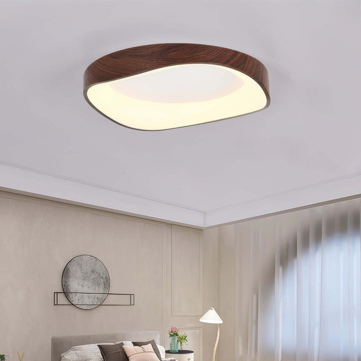 Modern Wood Grain LED Ceiling Light Fixture
