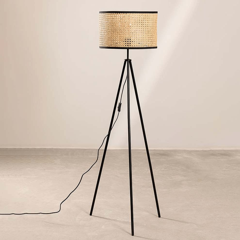 Rattan Tripod Floor Lamp - Natural Chic Lighting