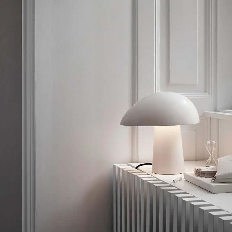 Modern Wood Table Lamp with Mushroom Design