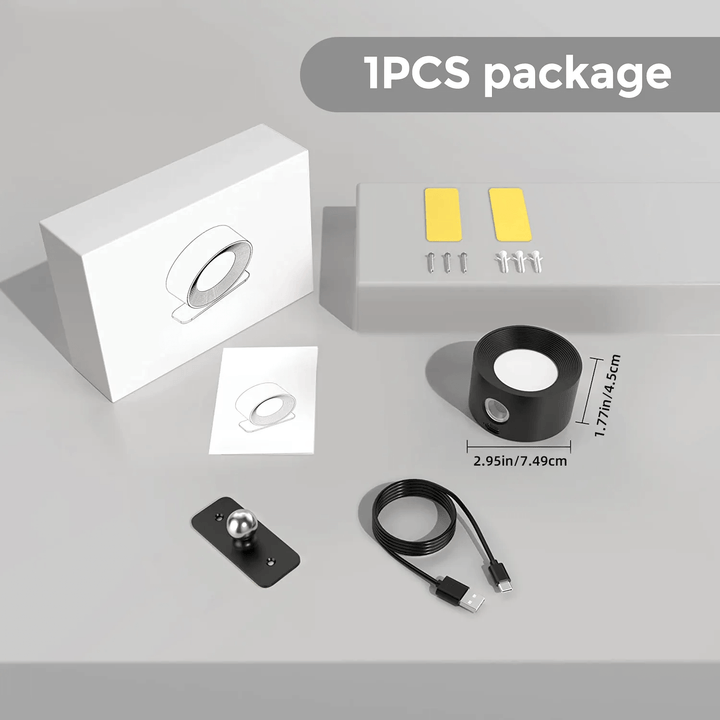 Cordless LED Wall Lamp with 360° Rotation