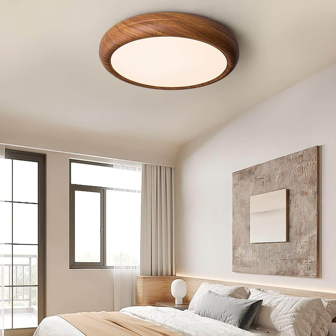 Modern Wood Grain LED Ceiling Light Fixture