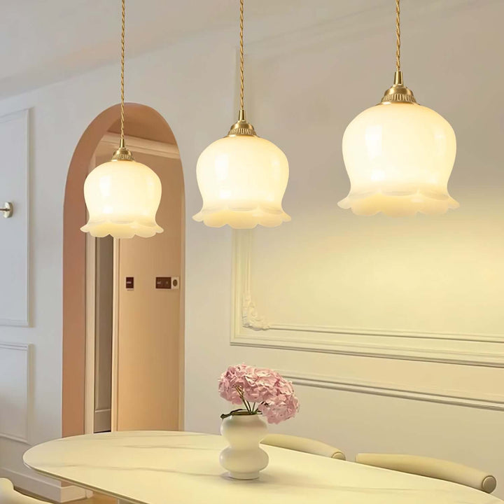 Floral Pendant Lamp, Elegant Hanging Ceiling Light Fixture
