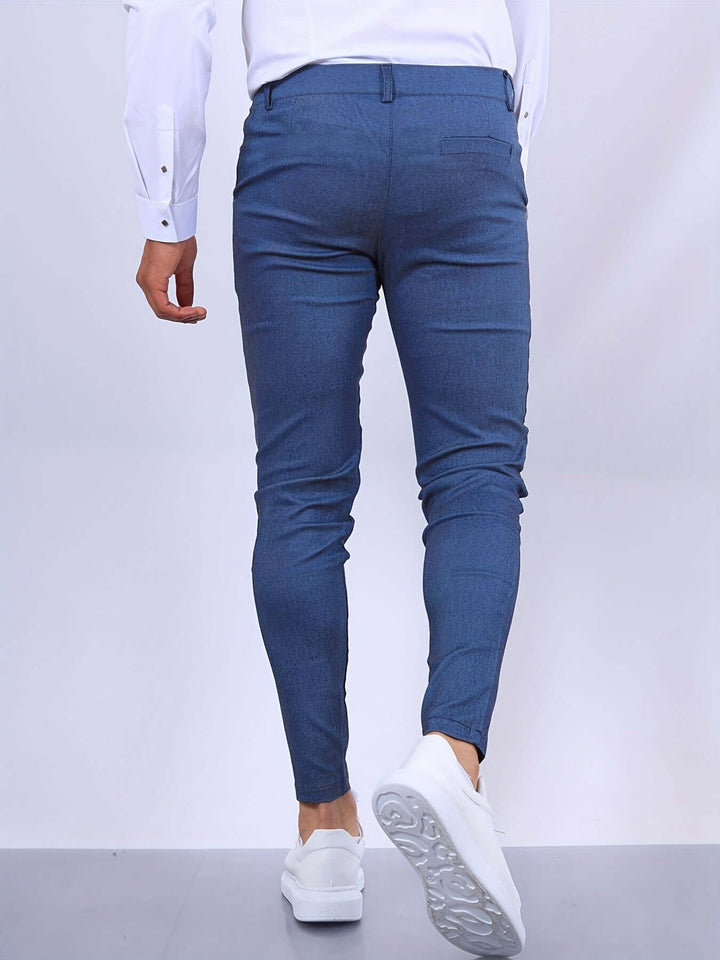 Men's Slim Fit Tailored Trousers with Pockets