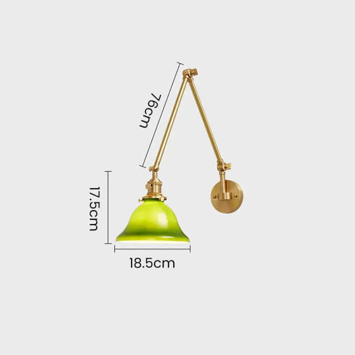 Adjustable Green Glass Wall Light