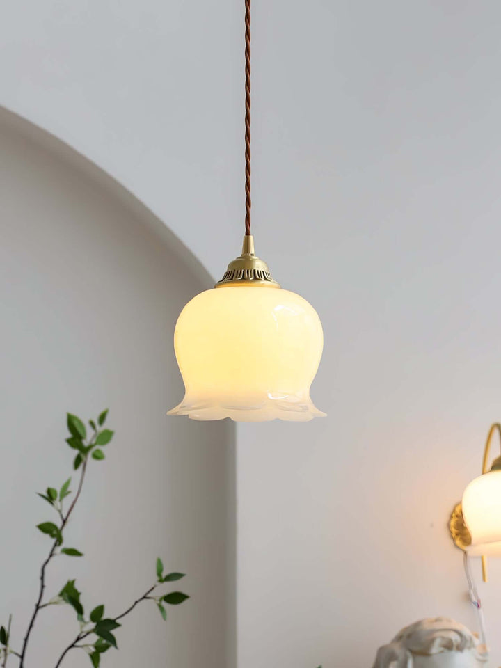Floral Pendant Lamp, Elegant Hanging Ceiling Light Fixture