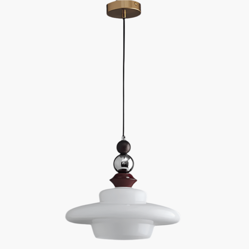 Medieval Style Beige Glass Pendant Light