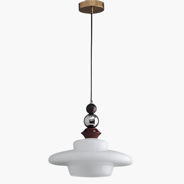 Medieval Style Beige Glass Pendant Light