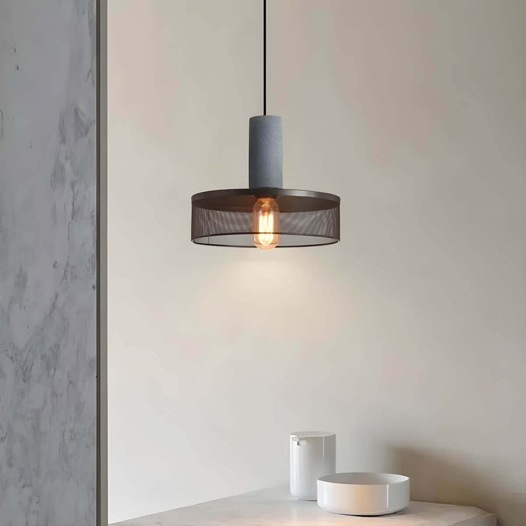 Industrial Pendant Light Concrete & Iron Ceiling Lamp
