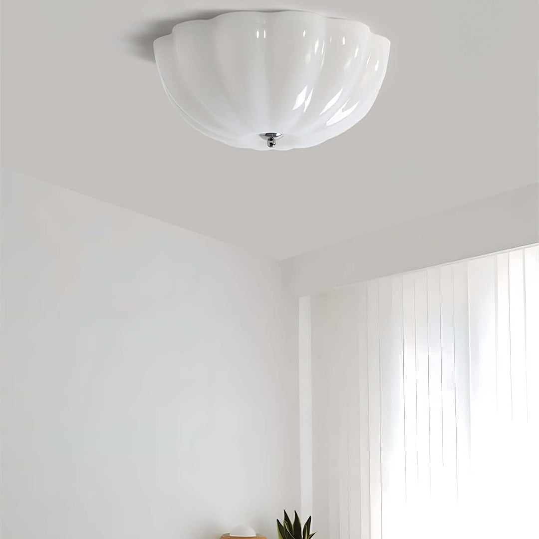 Opal Glass Shell Ceiling Lamp 38cm