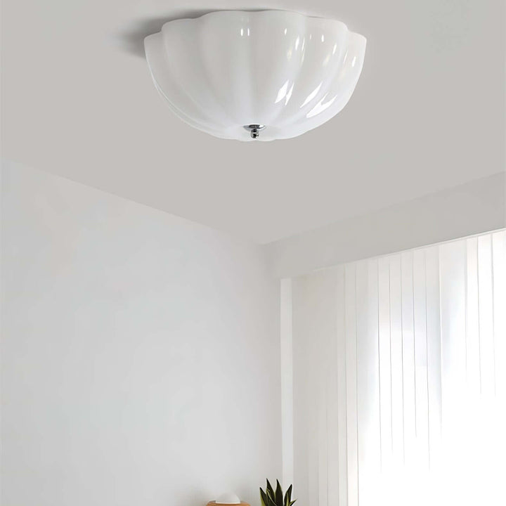 Opal Glass Shell Ceiling Lamp 38cm