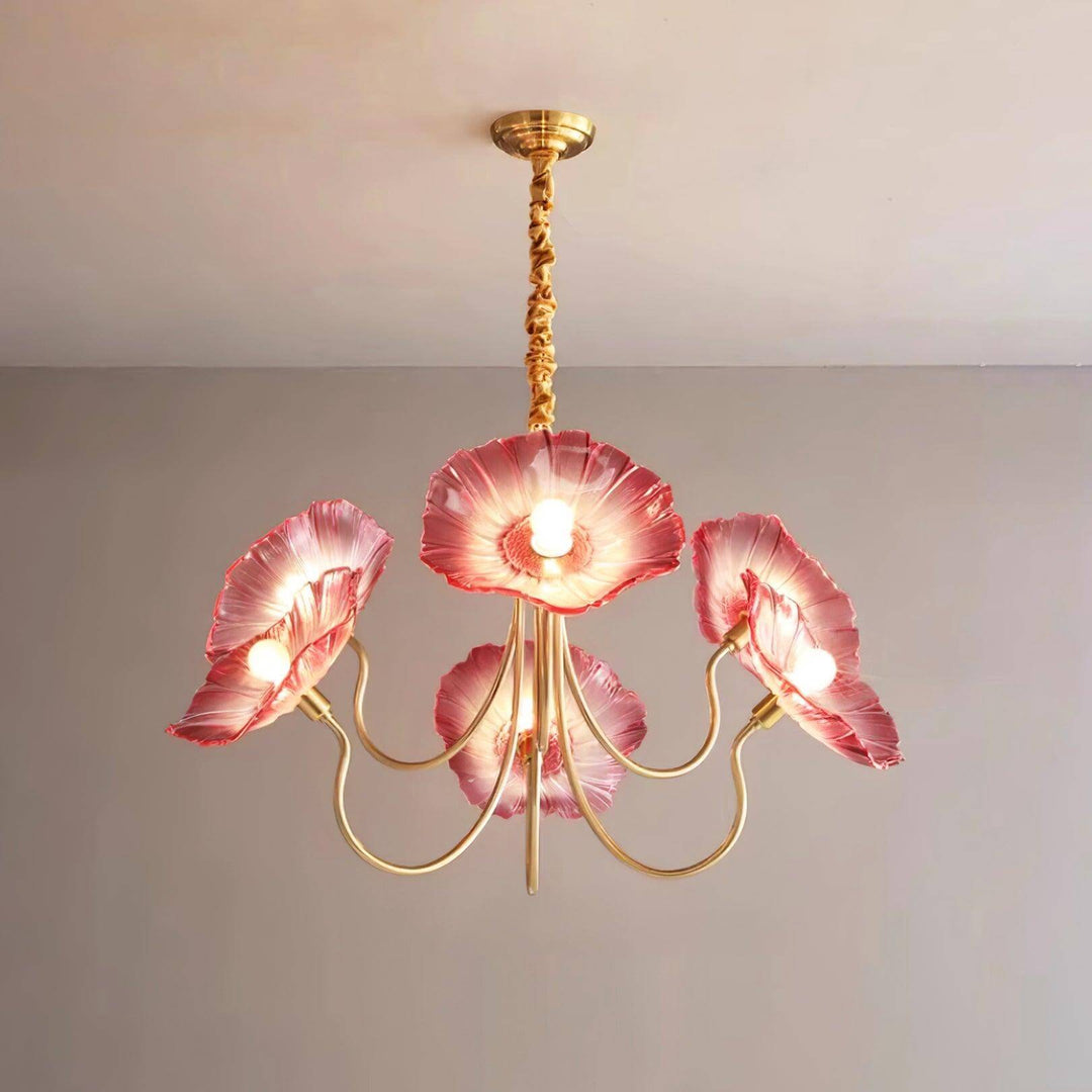 Elegant Frosted Glass Flower Chandelier