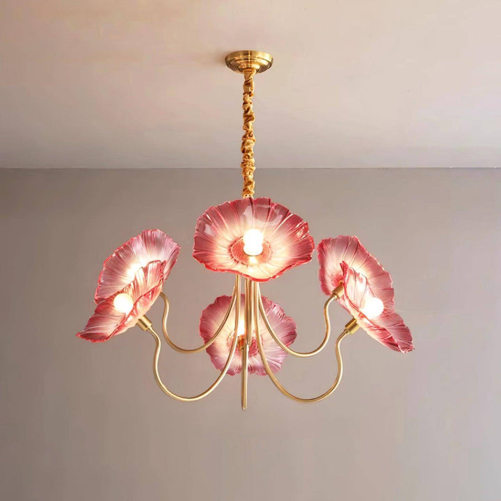 Elegant Frosted Glass Flower Chandelier