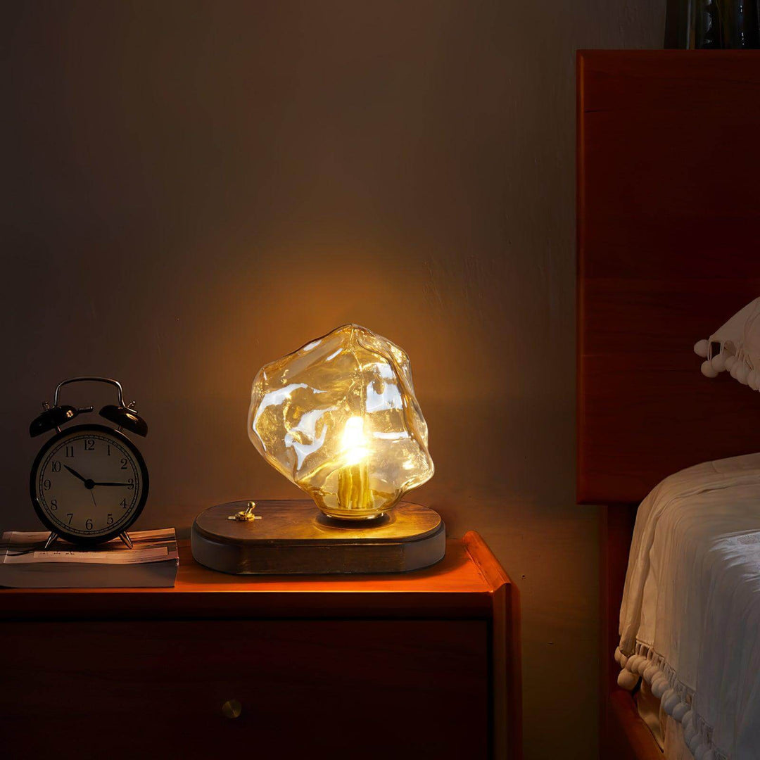 Elegant Glass Table Lamp with Metal Base