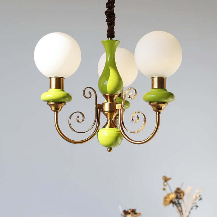 Elegant Green Onyx Chandelier | 3 & 5 Heads