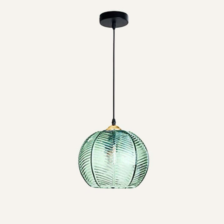 Frosted Glass Pendant Light with Decorative Leaf Pattern