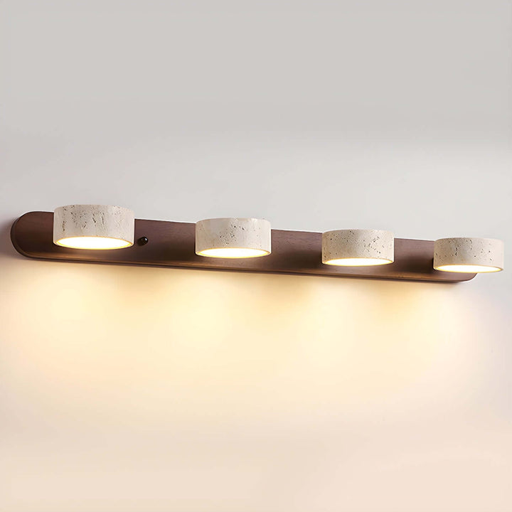 Natural Stone & Wood Wall Light Fixture