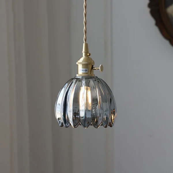 Retro Glass Flower Pendant Light